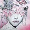 Butterfly head soft pastels portrait drawing